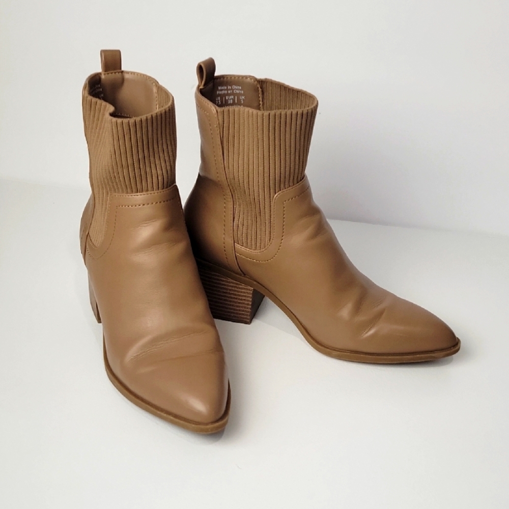 CALL IT SPRING WOMEN'S TAN SLIP ON ANKLE BOOTS